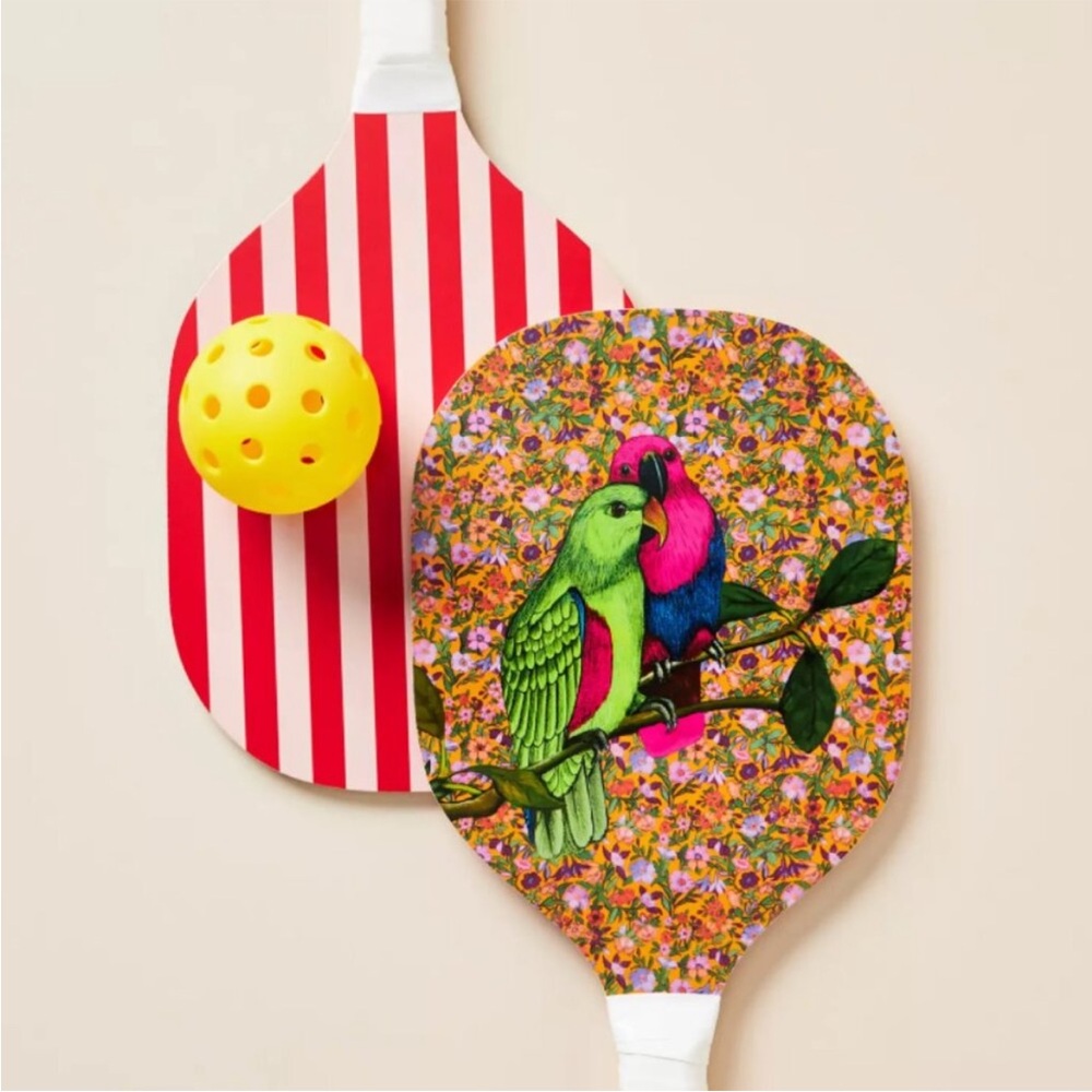 Maeve Colorful Bird and Stripe Paddle Set